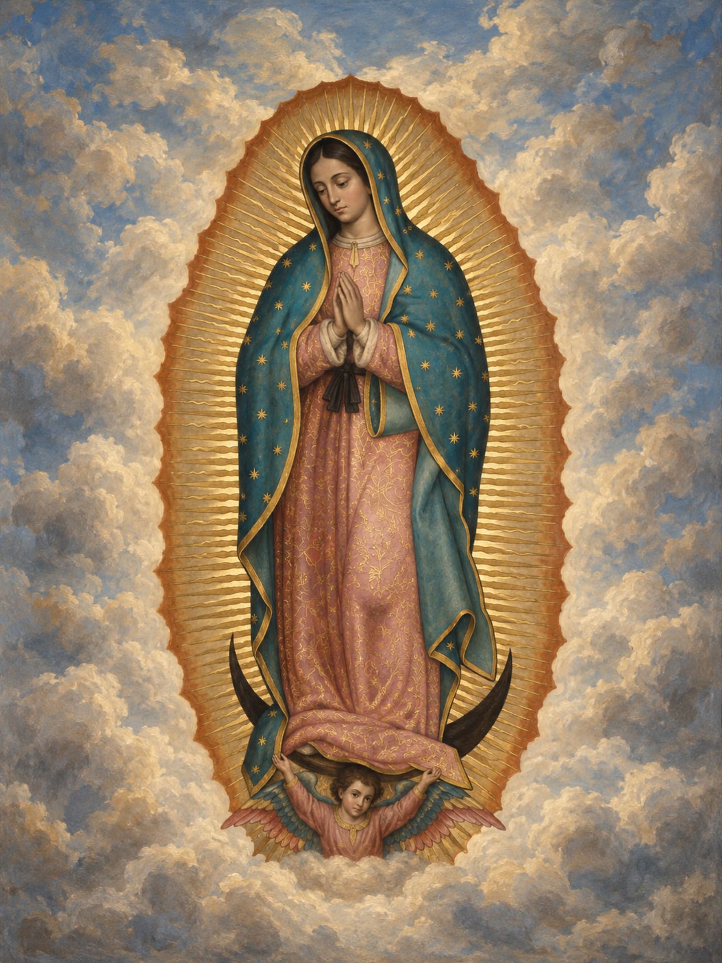 Arte sacra de Nossa Senhora de Guadalupe.